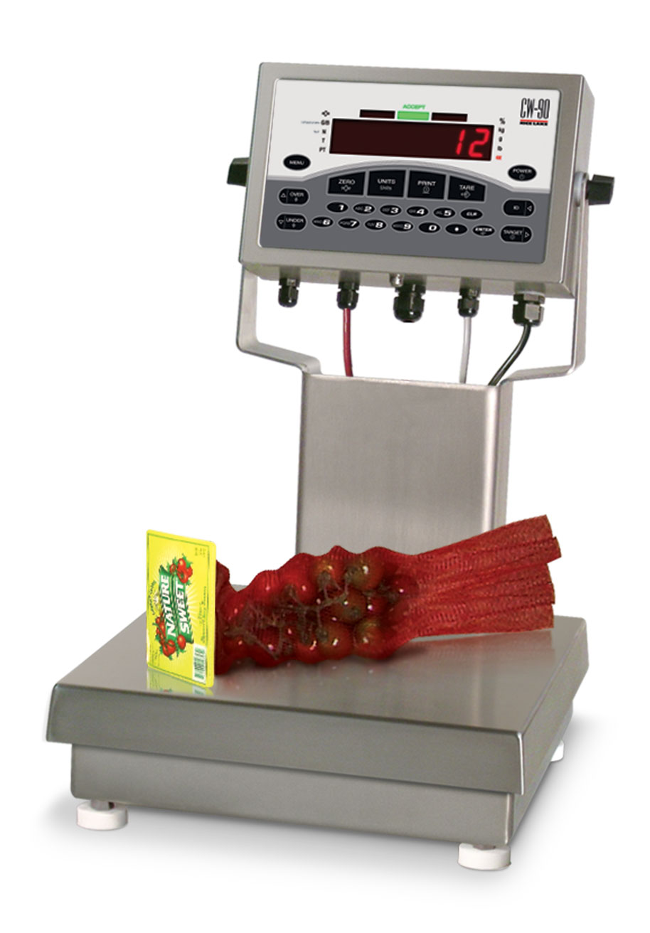 CW-90 Over/Under Checkweigher with product
