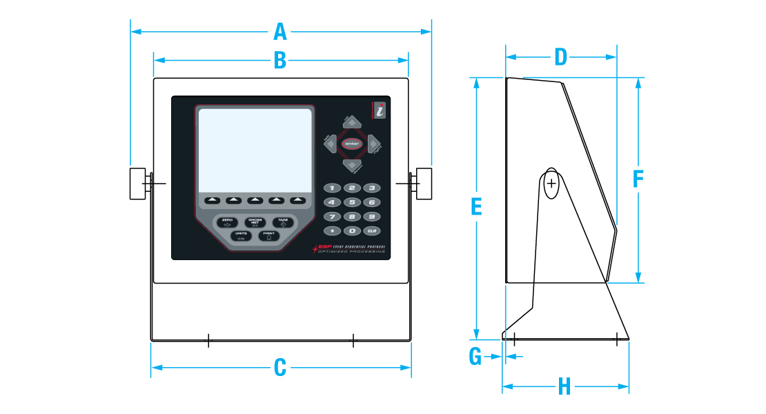 Drw 920I Universal Weight Indicator Dimensions